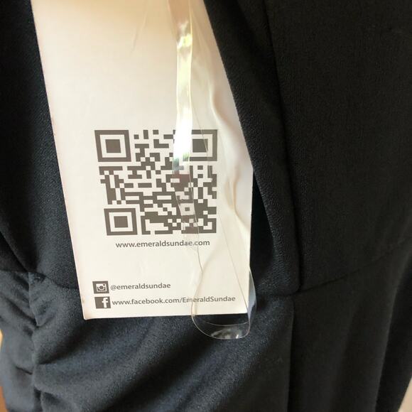 Emerald Sundae‎ Womens Maxi Dress Size 14 Black Ruched Side Sleeveless NWT - Picture 8 of 14